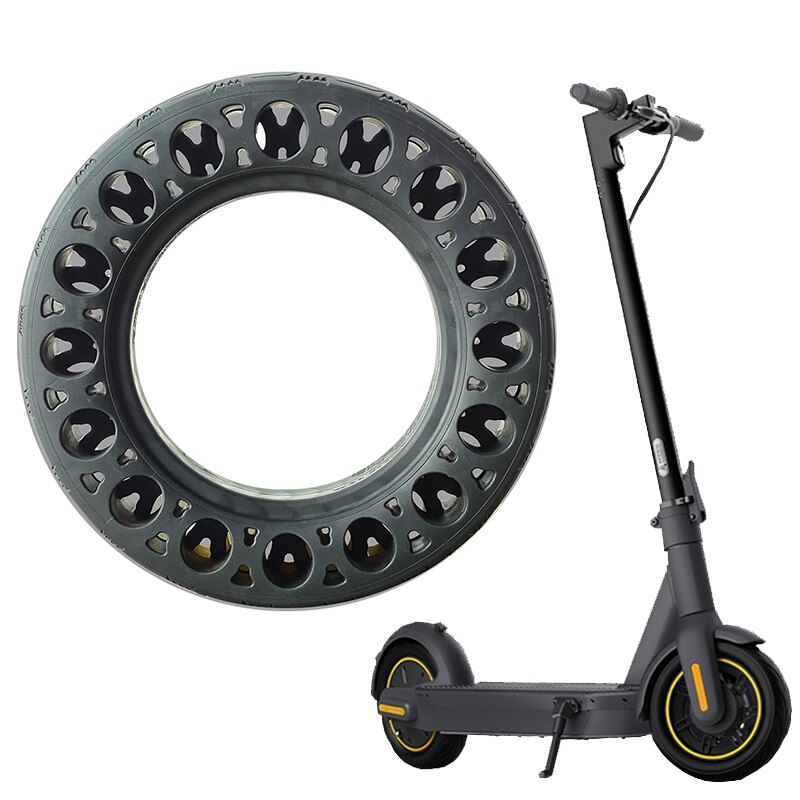 Pneus solides en caoutchouc 10 pouces pour Scooter électrique Ninebot Max G30, pneus noirs à structure en nid d'abeille avec amortisseur de chocs