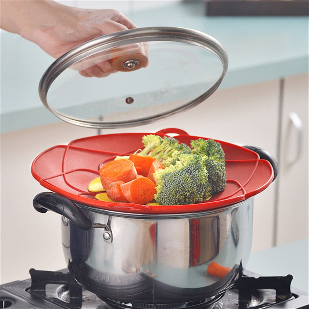 26CM Silicone Pan Lid with Frying Pan Prevent Splash Boiling Dust Pan Lid Flower Wok Pan Lids Pan Cover Silicone Pan Covers