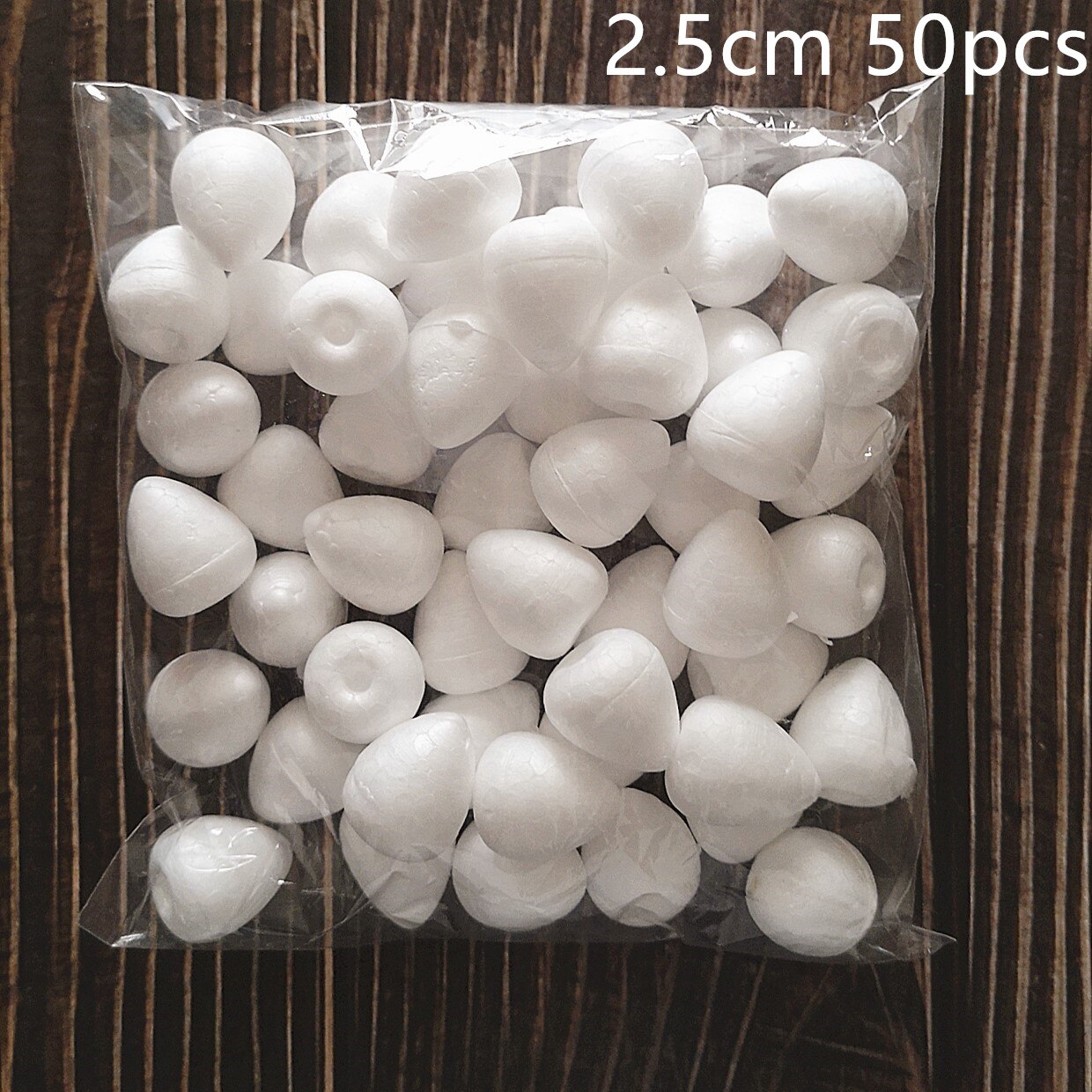 2/2.5/3/3.5/4/4.5/5.5cm White Water Modeling Foam Rose Bud For Nylon Stocking Flower Accessories Polystyrene Styrofoam Buds: 2.5cm 50pcs