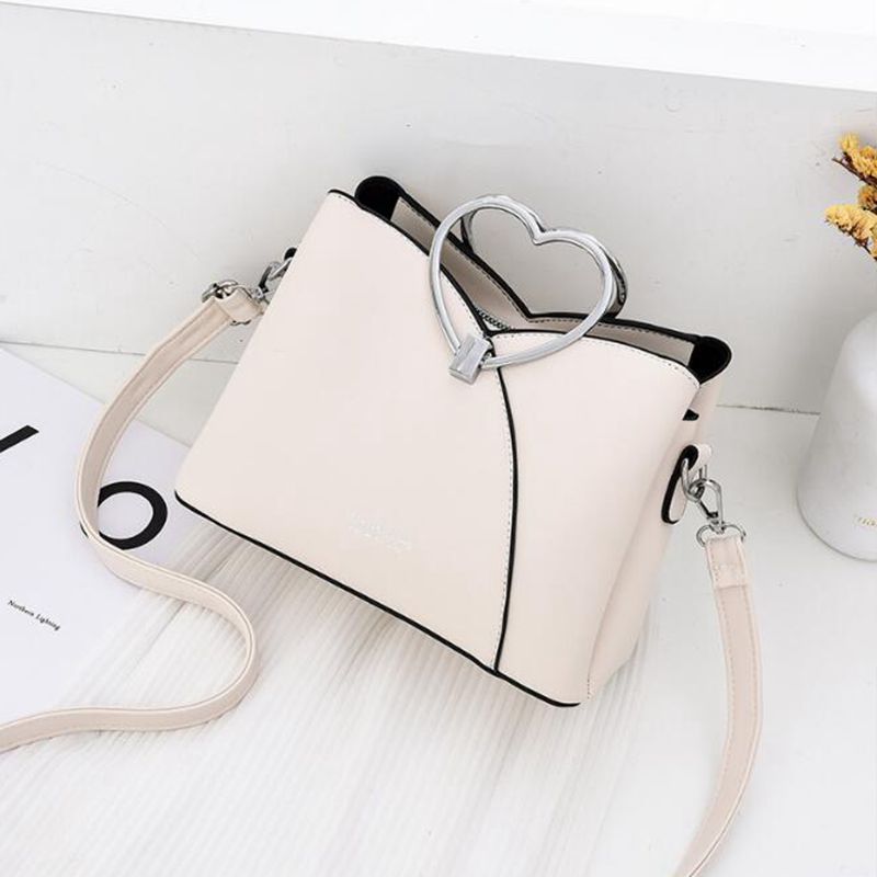 Mode Alle-Match Vrouwelijke Tas Temperament Dames Handtas Hardware Hand Messenger Bag Rits Crossbody Tassen: WHITE