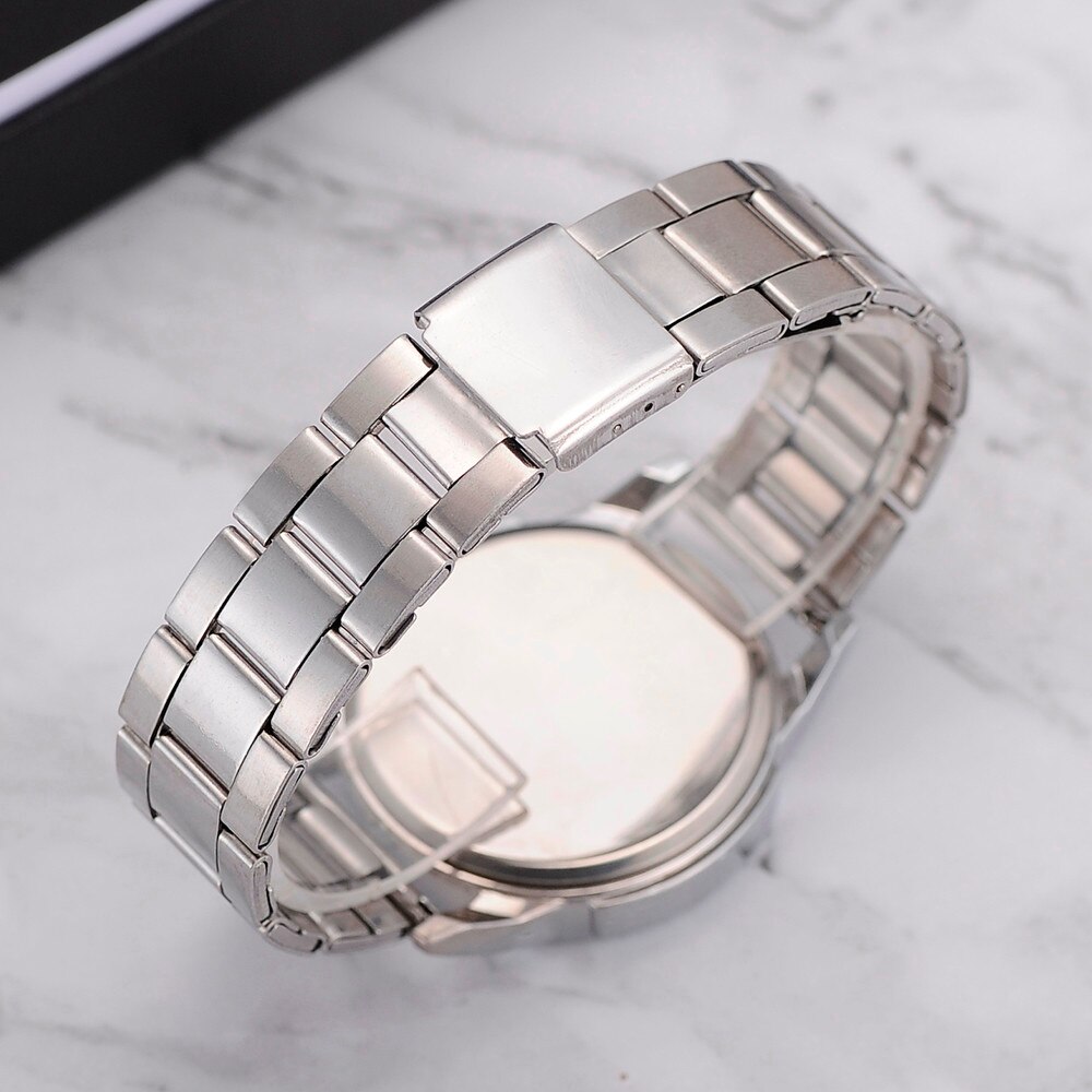 Men's Steel Belt Analog Watch Men Sport Deployment Bucket Quartz watch Men Steel strip Wrist Watch relogio masculino