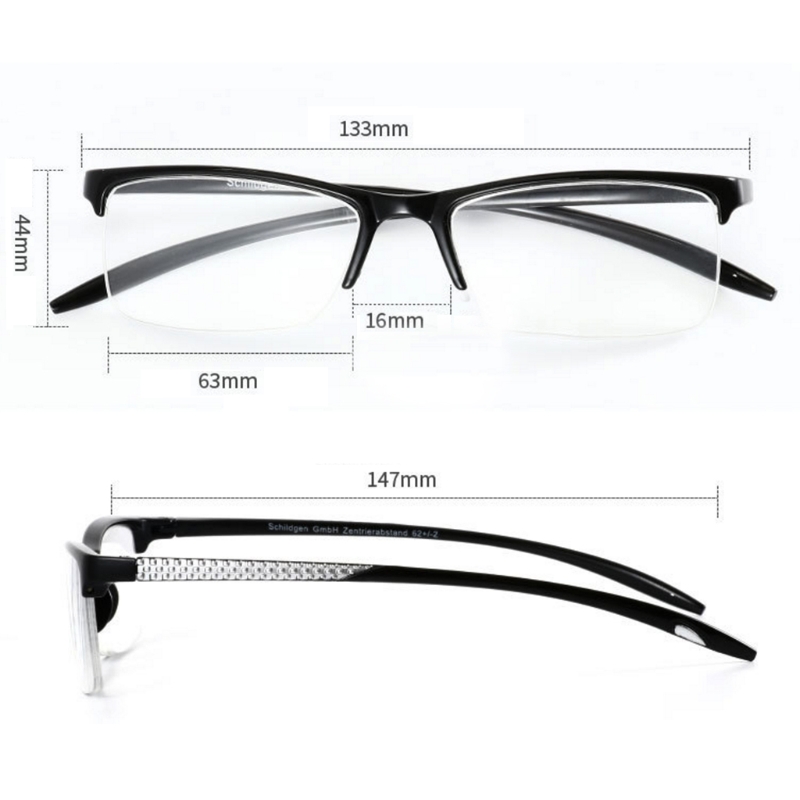 Retro Leesbril Mannen 1.0-4.0 Verziend Brillen Full Frame + 1.0 Tot + 3.5 Draagbare W715