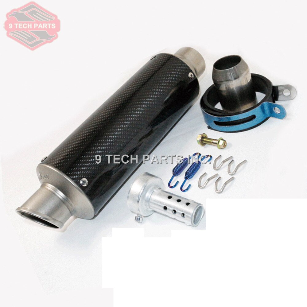Motorfiets Uitlaatdemper - Carbon Fiber Look - 5inch Diameter - Roestvrij Staal - Universele Pasvorm