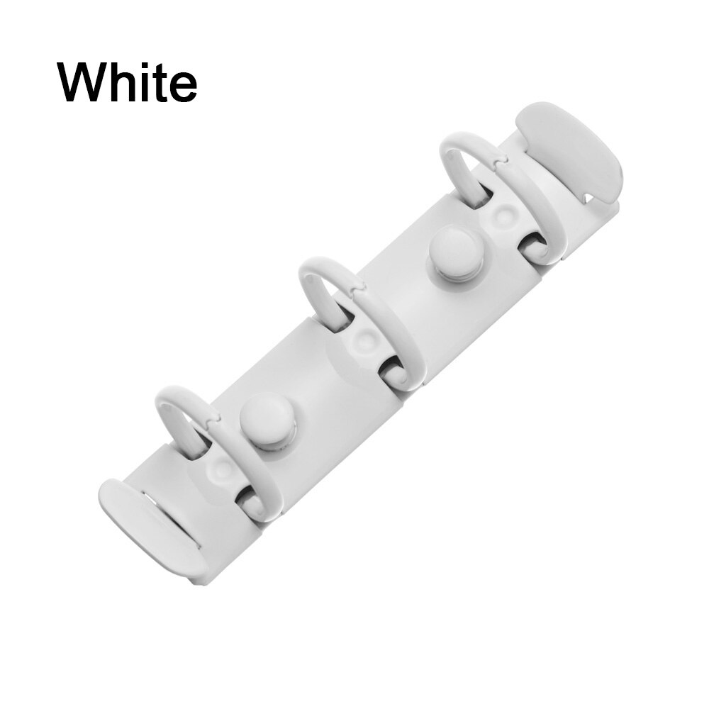 3 Holes Notebook Binding Hoops Binder Clip Colorful Metal Spiral Rings File Folder Refillable Office Supplies Stationery: white