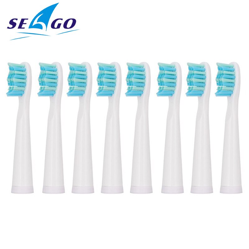 Electric Toothbrush Heads for Seago SG507/SG910/SG958/SG551/SG515/SG503/SG959/SG963/SG949/SG917/SG969: 8pcs White