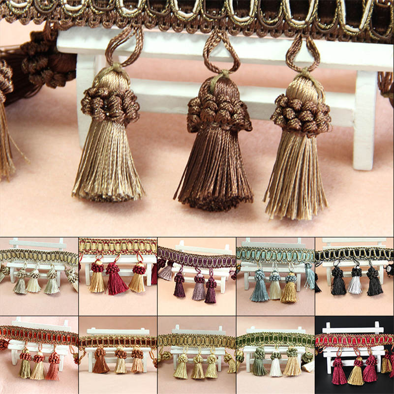 Bordo per tende da 1 metro, finiture per cucire, nappe, frange, tappezzeria, decorazione per cuscino fai da te