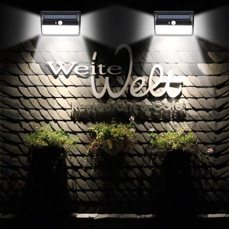 1pc Waterproof Solar Powered Sunlight For Garden Decoration 158 LED Solar Light Outdoor Solar Lamp PIR Motion Sensor Wall Light