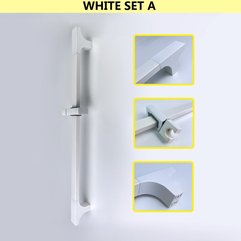 Shower Bar Angel Height Adjustable Sliding Hand Shower Bar Chrome Matt Black Stainless Steel 64cm Bathroom Fixtures: army green