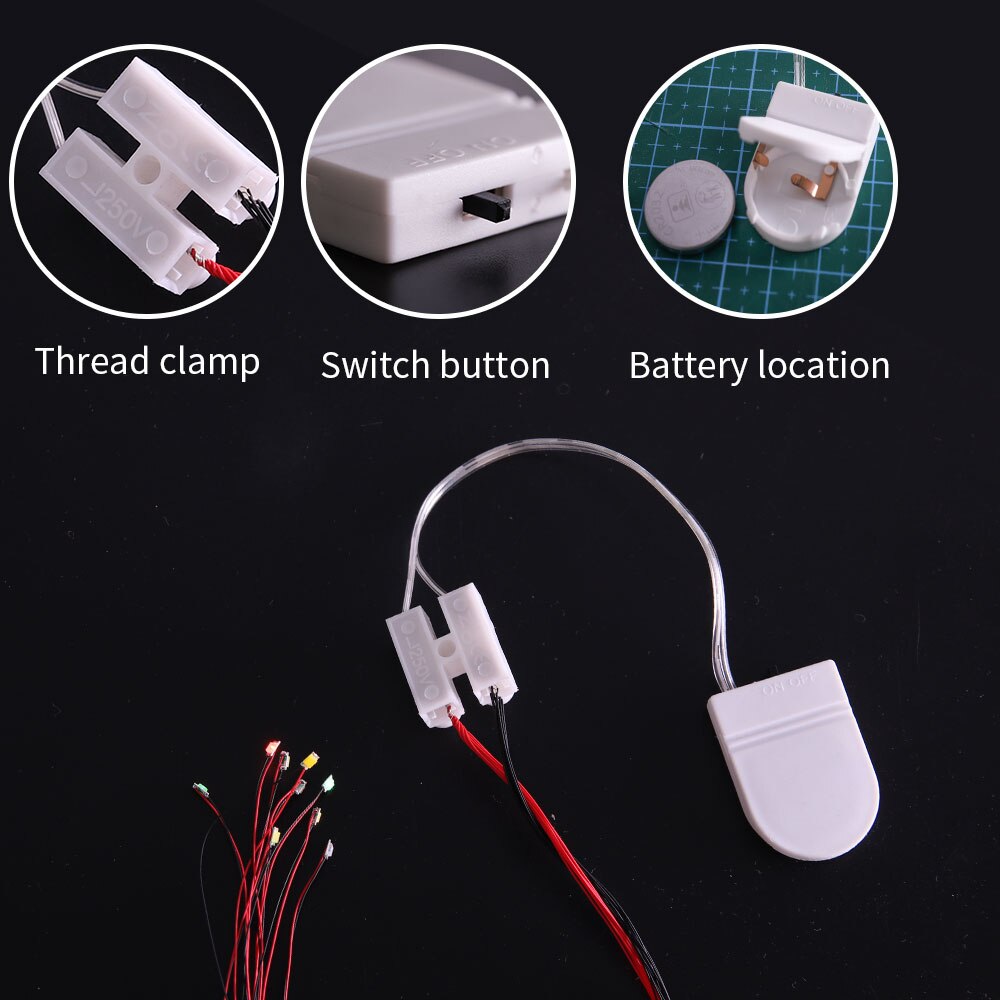 3pcs Button Coin Cell Battery Power Bank Cases 3V With ON-OFF Switch With Wire Lead