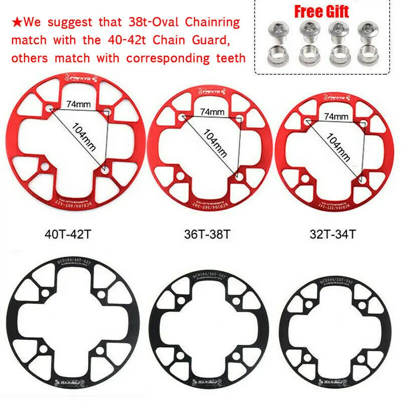 Mountainbike Crank BCD104 Protector Kettingblad Bescherming Cover fiets aluminium Crankstel Guard Kettingwiel Accessoires