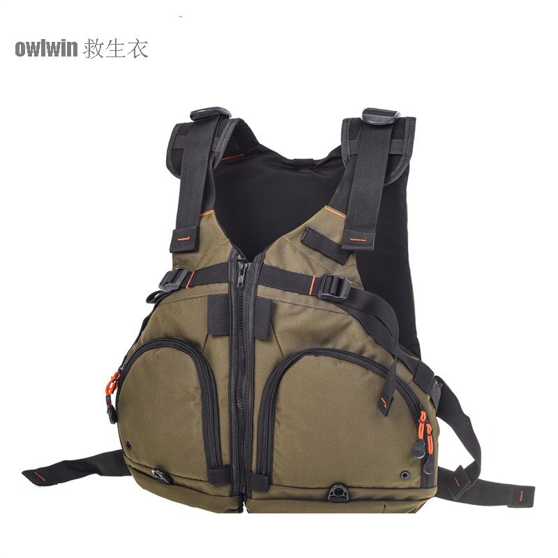 Outdoor Multi-pocket Fishing Life Jacket 90kg Buoyancy Adjustable Fishing Vest Waistcoat for Swimming Floating Boating Jacket: Gray