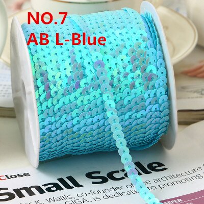 100Yard 6Mm Ab Plating Kleur Spangle Pailletten Lint Op Trim, platte Ronde Sequin Naaien Pailetten String In Roll Voor Wedding Craft