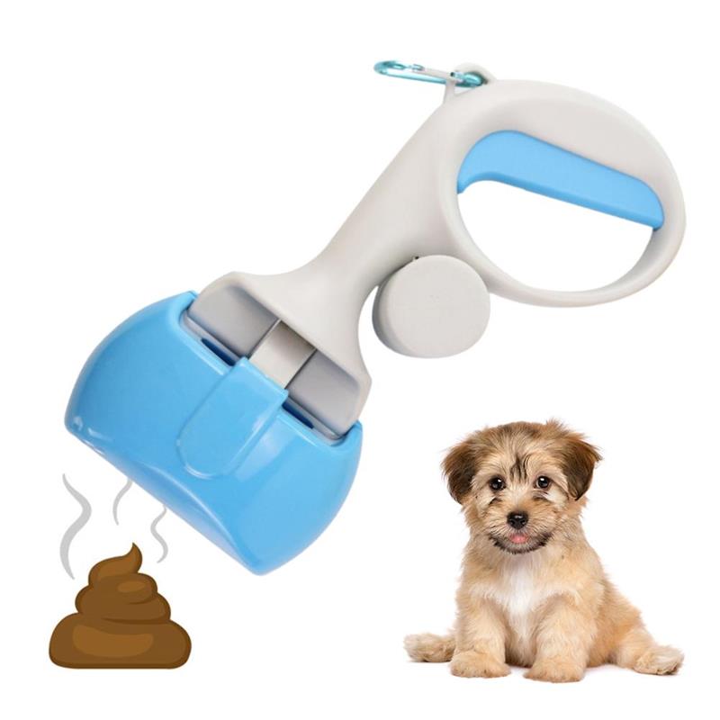 Pet Dog Poop Scooper Rounded Handle Portable Poop Remove Clamp Cat Waste Feces Pooper Picker Cleaner Puppy Dog Poop Pickup Clip: blue