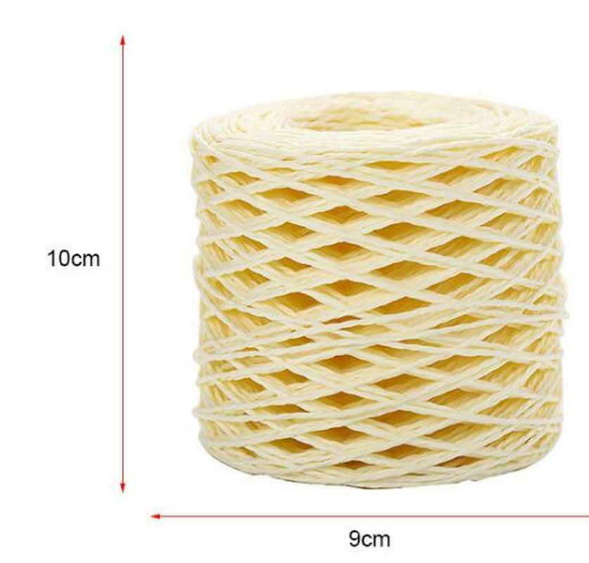 Fil de paille en raphia naturel, 2 rouleaux de 200 mètres, pour Crochet à la main, chapeau de paille d'été, sacs de plage, paniers à tricoter, fils colorés de 2mm: 15
