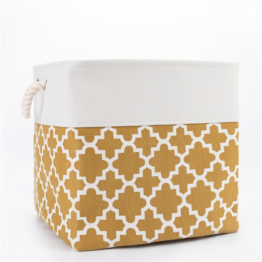 Large Foldable Storage Bin Collapsible Sturdy Fabric Storage Basket Cube Cotton Handles for Organizing Shelf Nursery Toy Closet: 1