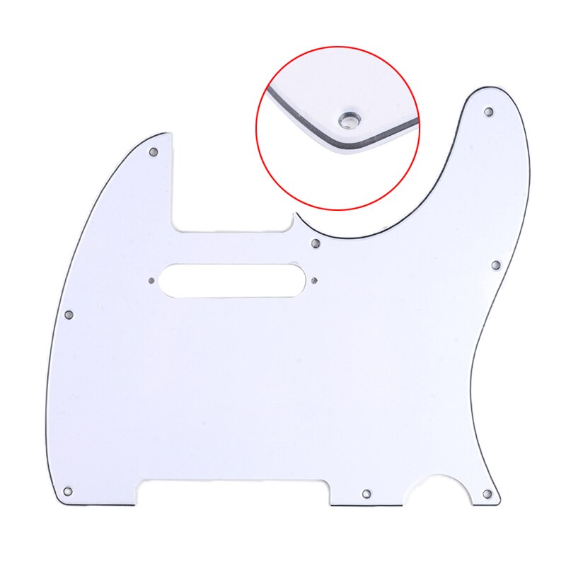 Tl Slagplaat 3Ply Single Coil Gat 8 Schroeven Gat Scrate Plaat Voor Tl Stijl Elektrische Gitaren Multi Colour: White