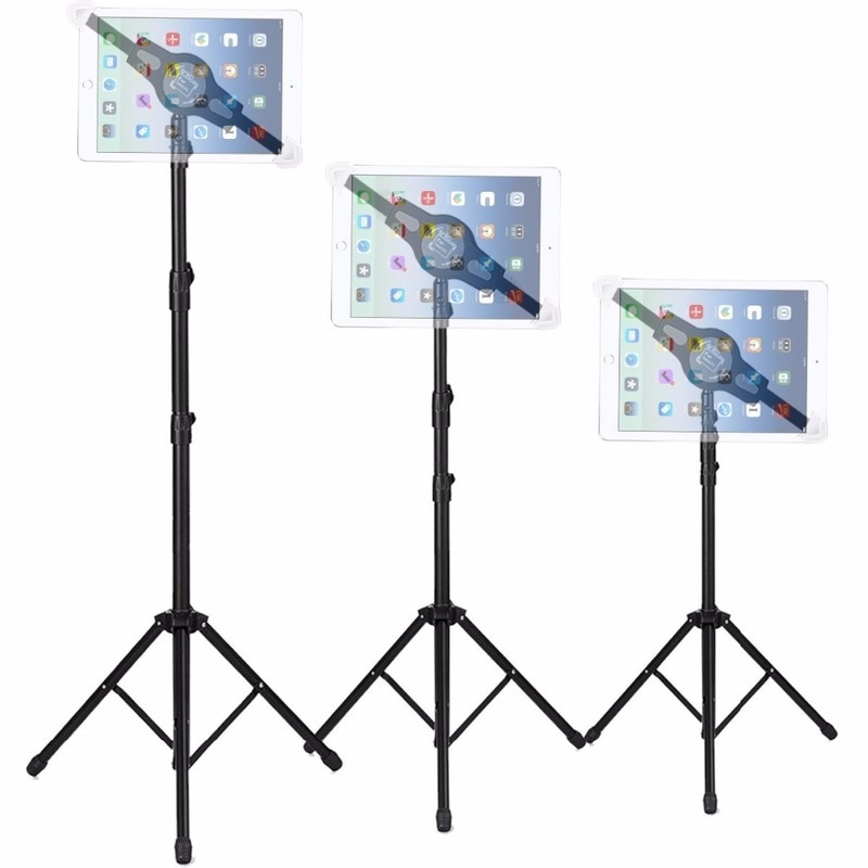 Tablet Tripod Stand - 7-12.9 Inch Adjustable Height - 360° Rotating Holder - Aluminum Alloy