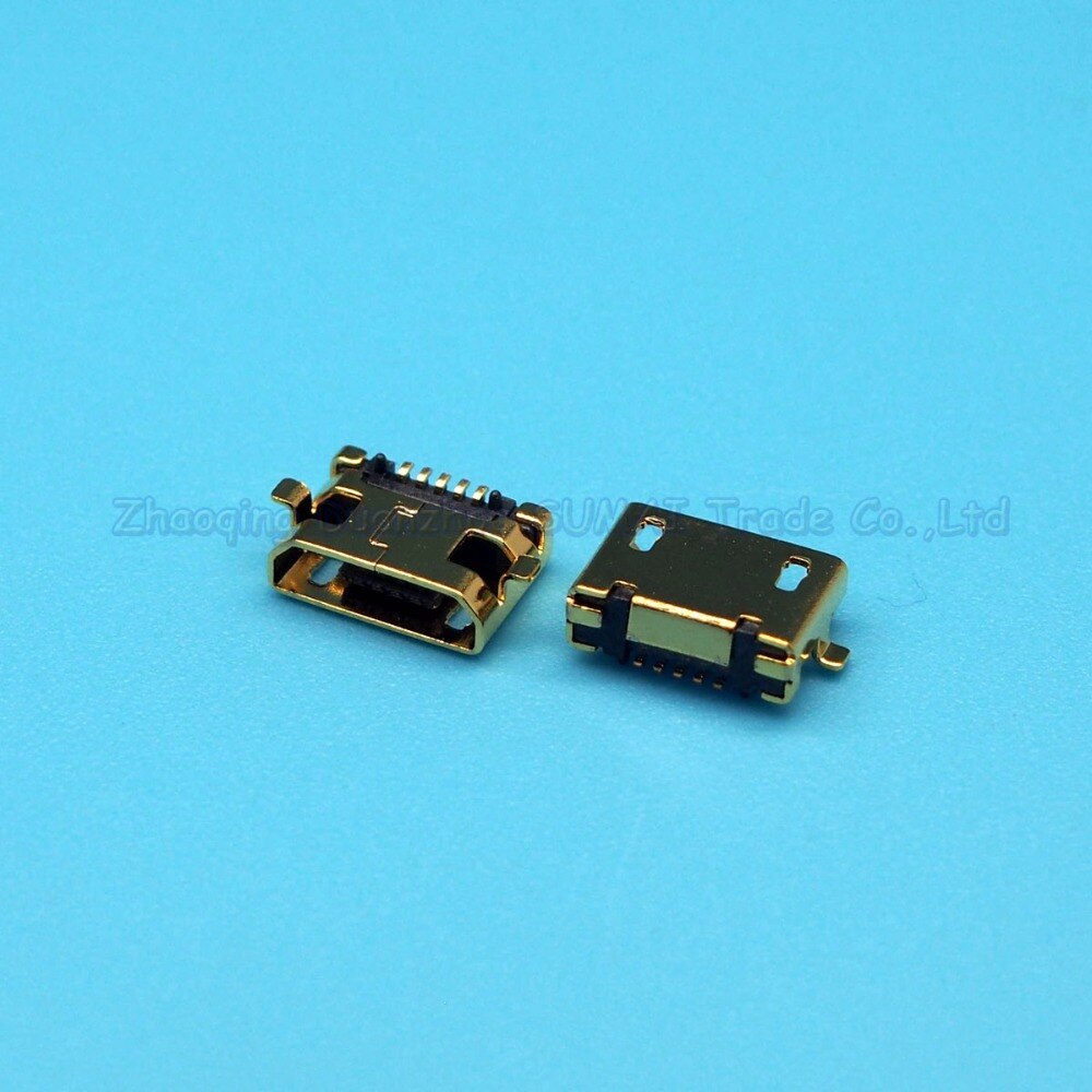 10pcs Copper Gold Plated micro 5p usb jack connector MK5P USB Port SMD female socket