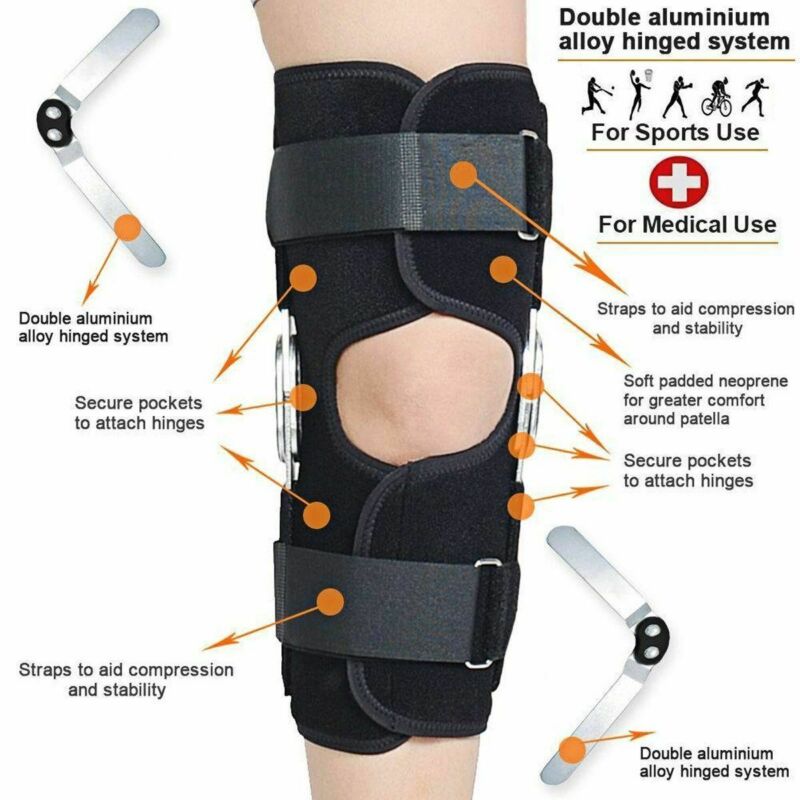 1pc hængslet knægigtstøttebeskyttelsesstabilisatorrem wrap sport knæpuder bøjle voksne sport knæærmet støtte