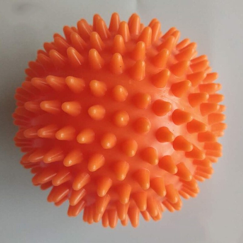 7.5cm 6 farve fitness pvc håndmassage bold pvc såler pindsvin sensorisk træning greb bolden bærbar fysioterapi bold: Orange