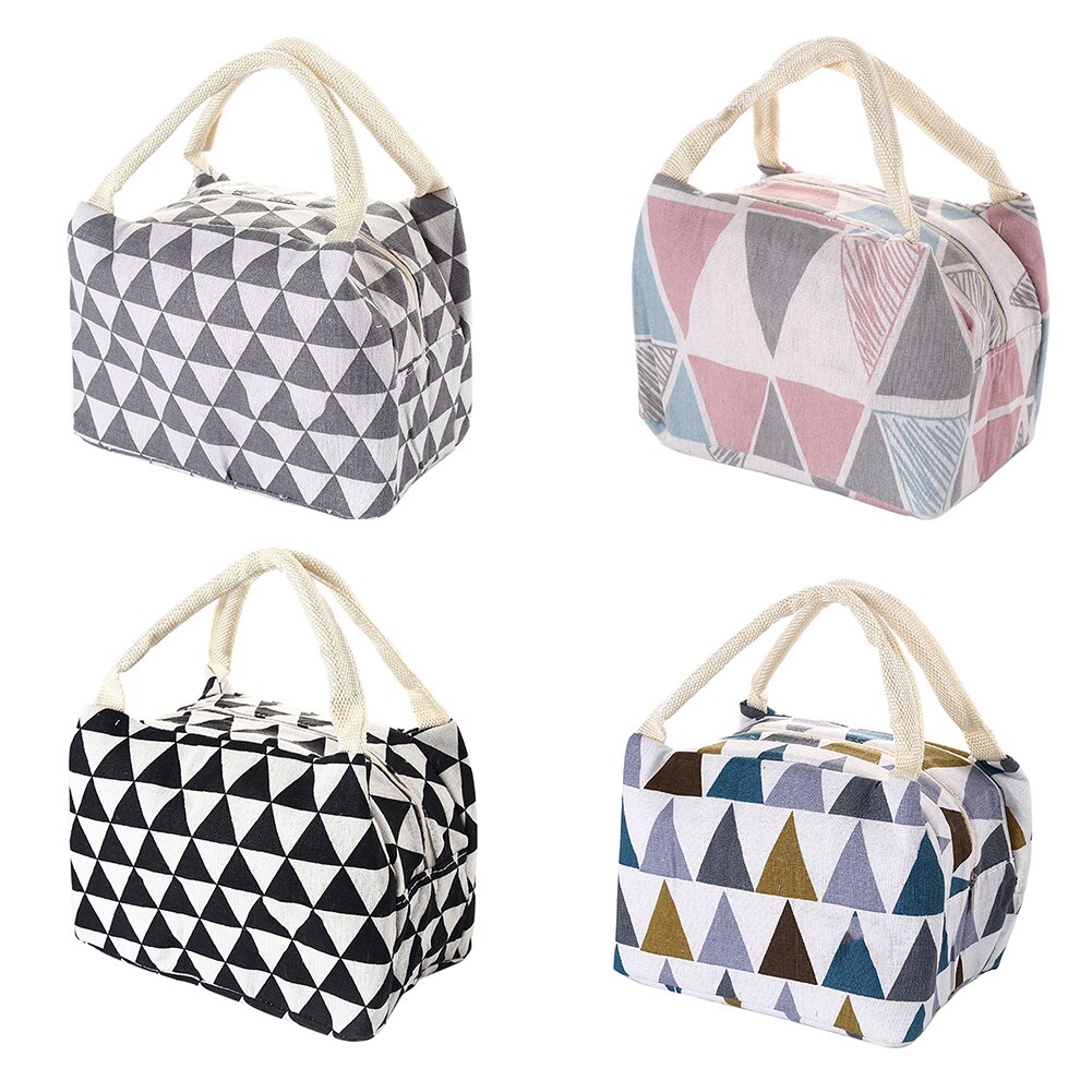 Unisex lunchtas, geometrische print student white-collar box opslag voedsel warmtebehoud koude-isolatie bento-tas