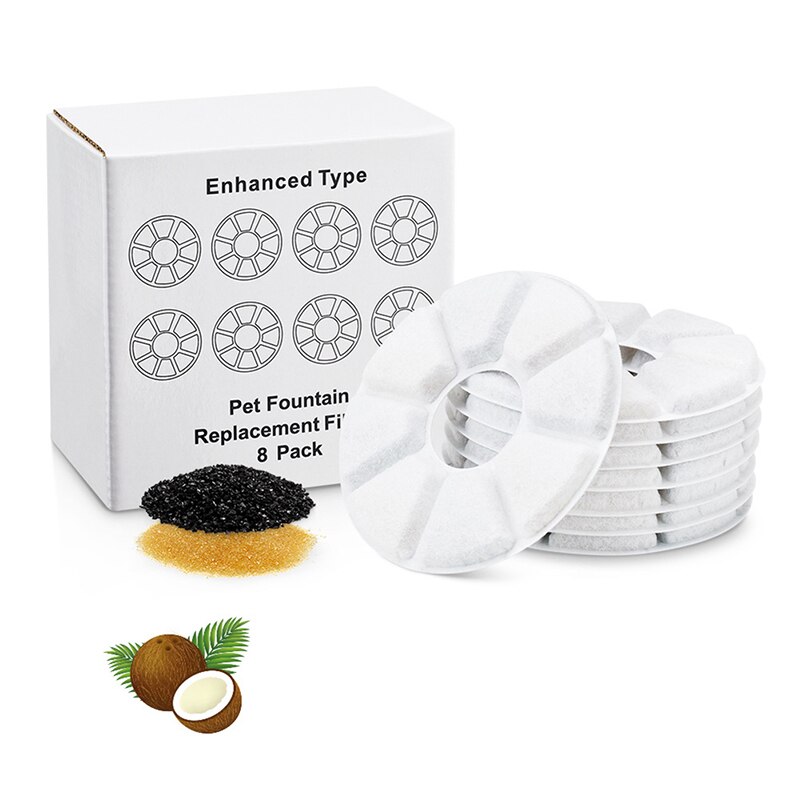 4/6/8/12pcs Pet Fountain Dispenser Filters Replacement Activated Carbon Filter Pet Cat Dog Water Drinking Filter Pet Supplies: type 2 / 8pcs