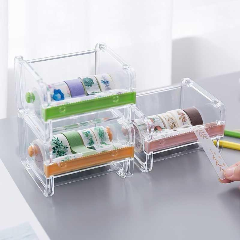 Washi Tape Cutter Set Tape Tool Transparent Tape Holder Tape Dispenser School Supplies Office Stationery for Student