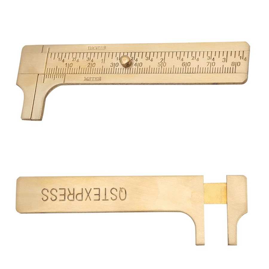 Sliding Brass Vernier Caliper Vernier Caliper Measuring Tool Ruler mm and Inch Double Scales Brass Vernier Caliper