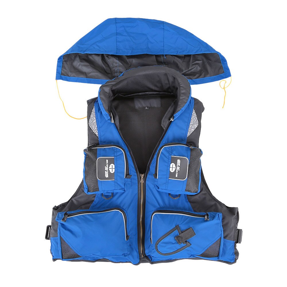Unisex poliester kamizelka ratunkowa profesjonalne pływanie kamizelka ratunkowa kamizelka wędkarska woda Sport kamizelka bezpieczeństwa kamizelka ratunkowa Drifting żeglarstwo kajak: Blue XL