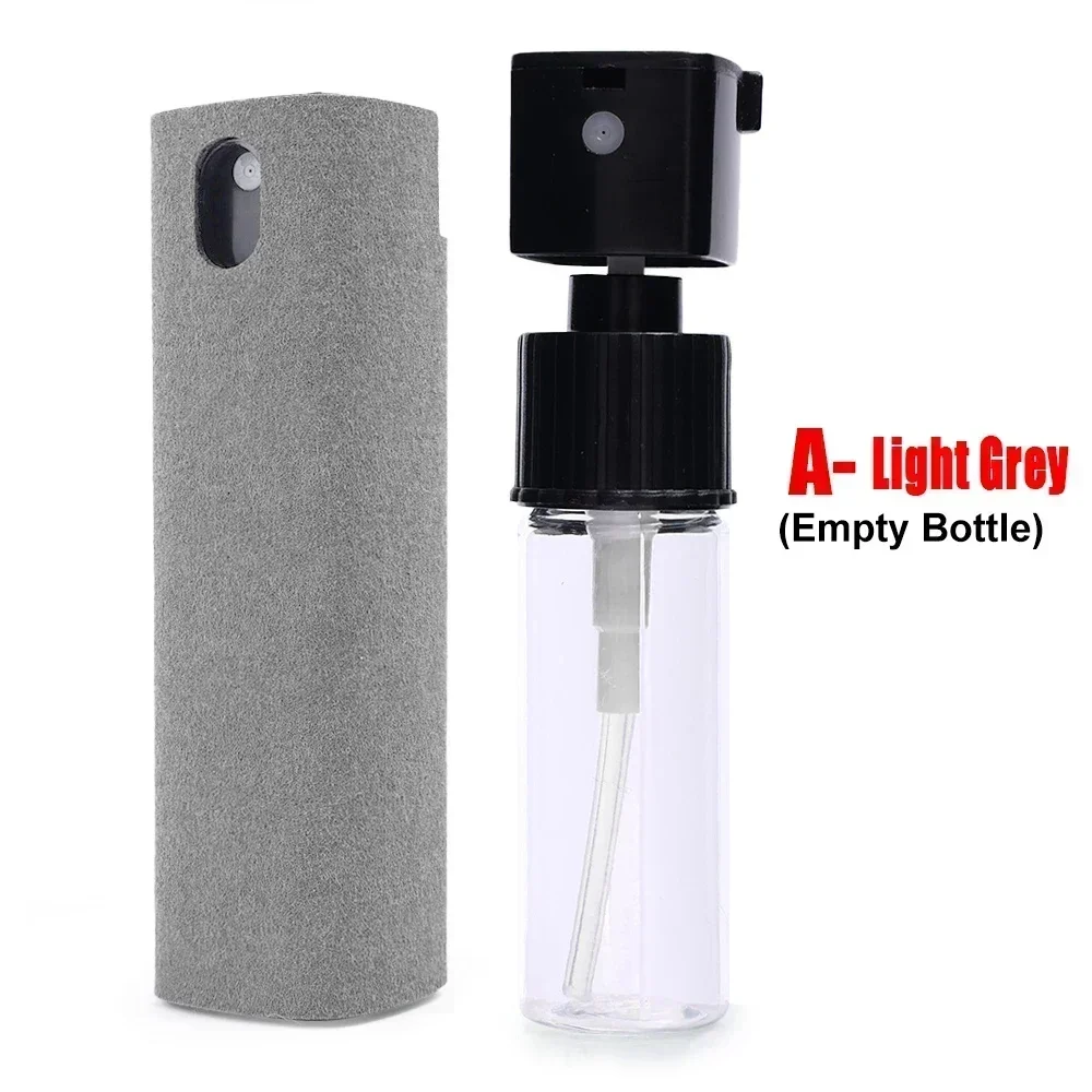Mikrofaser-Bildschirmreiniger, Sprühflasche, Handy, Tablet, Laptop, Display, Bildschirmreinigung, Wischtuch, Drücken, Sprühflasche ohne Flüssigkeit: Silber