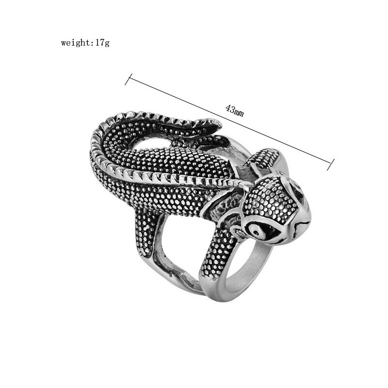 Anillos de lagarto de acero inoxidable 316L para hombre, anillo de motorista Punk, Vintage, gótico, Animal, joyería,