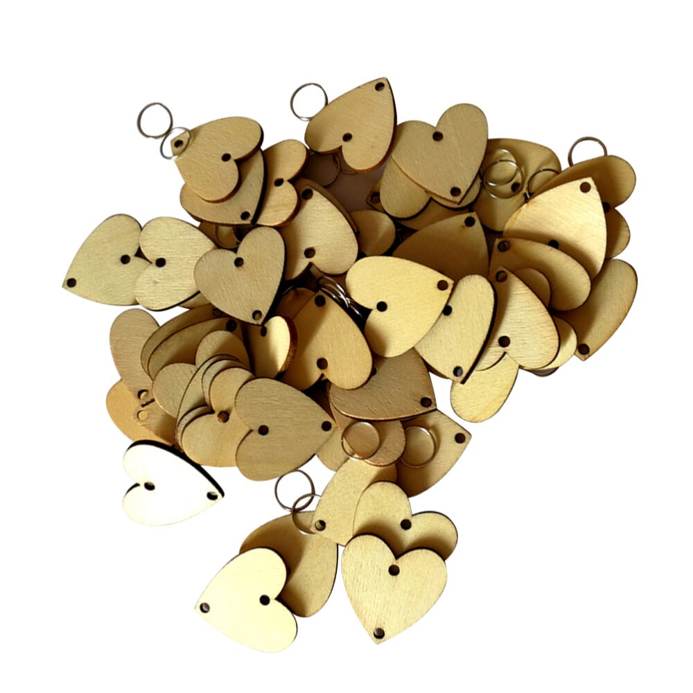 100pcs Round Wooden Slices With 100 Iron Loops Set For Birthday Reminder Hanging Wooden Plaque Board DIY Calendar Accessories Ho