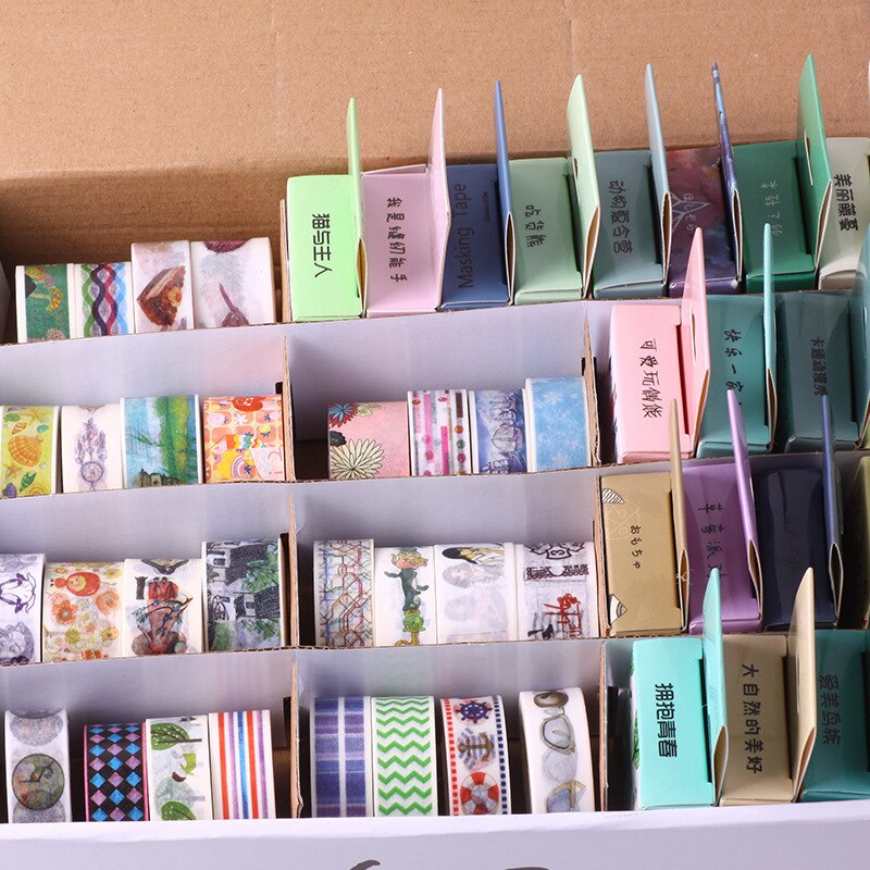 40 unids/lote al azar cinta de Washi de Scrapbooking de cintas adhesivas de papel japonés Kawaii Papelería, Material escolar adhesivos