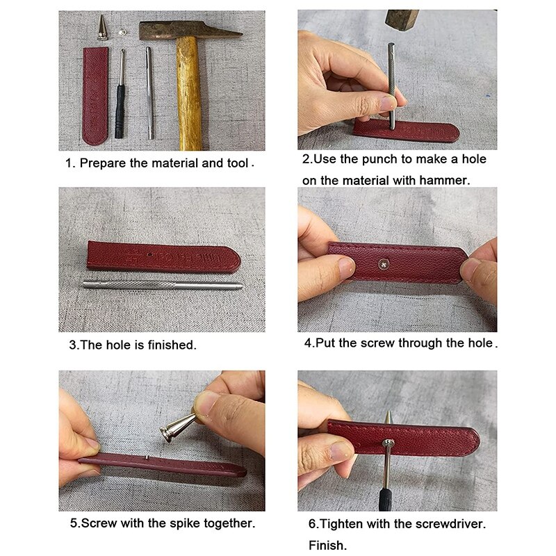265 setzt Mehrere Entwürfe Schraube Zurück Silber Punk Spikes Und Nieten Metall Baum Kegel Nieten Für Leder Handwerk DIY Projekt