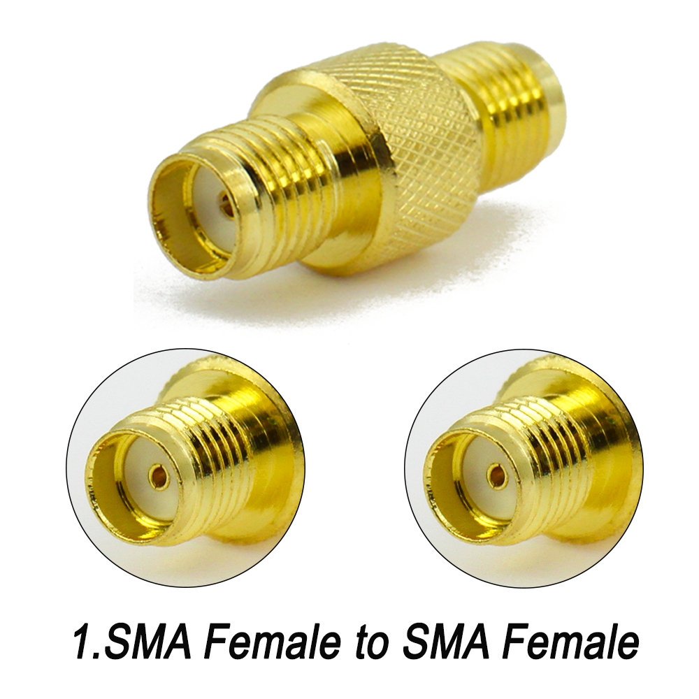 Adattatore RF SMA femmina a SMA femmina Connettore dritto femmina RP SMA per convertitore coassiale antenna Wifi Raido Ottone: esercito verde