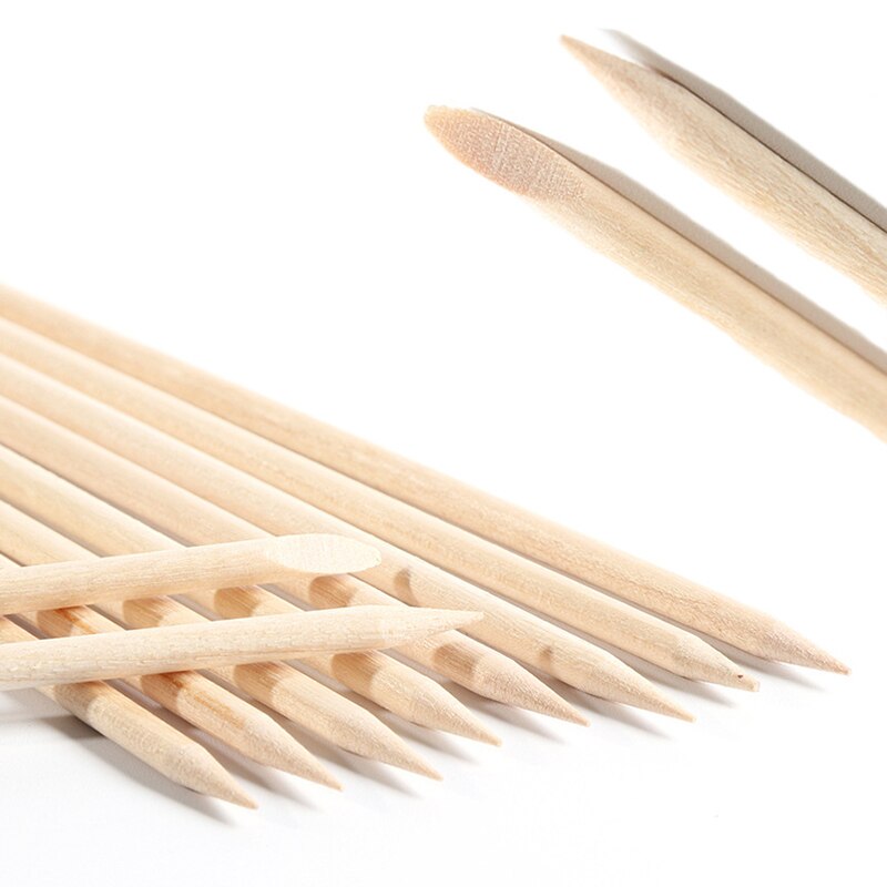 100 stuks/pak nagelriemduwer houten stokjes nagelriemduwer make-upremover manicure pedicure verzorgingstool