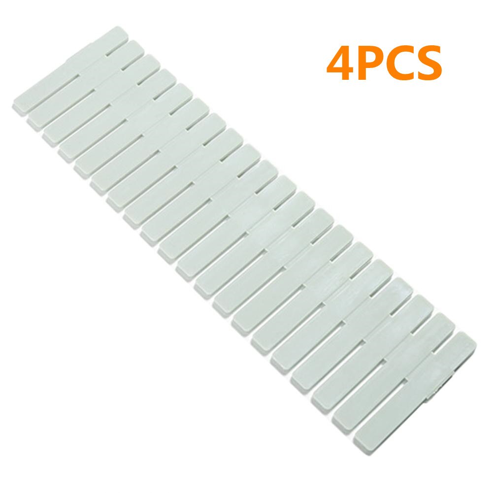 DIY Drawer Divider diy storage shelves Household Adjustable Plastic Storage Box Partition Board Space-saving Tools for Socks: 4Pcs  Green
