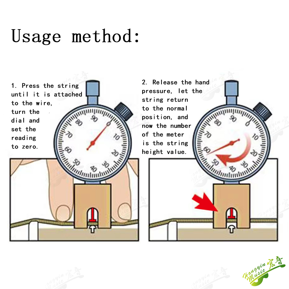 Cuerda de guitarra de baquelita popular, regla de distancia, medición de altura, medidor de dial, herramientas de mantenimiento de instrumentos hechas a mano para estudio
