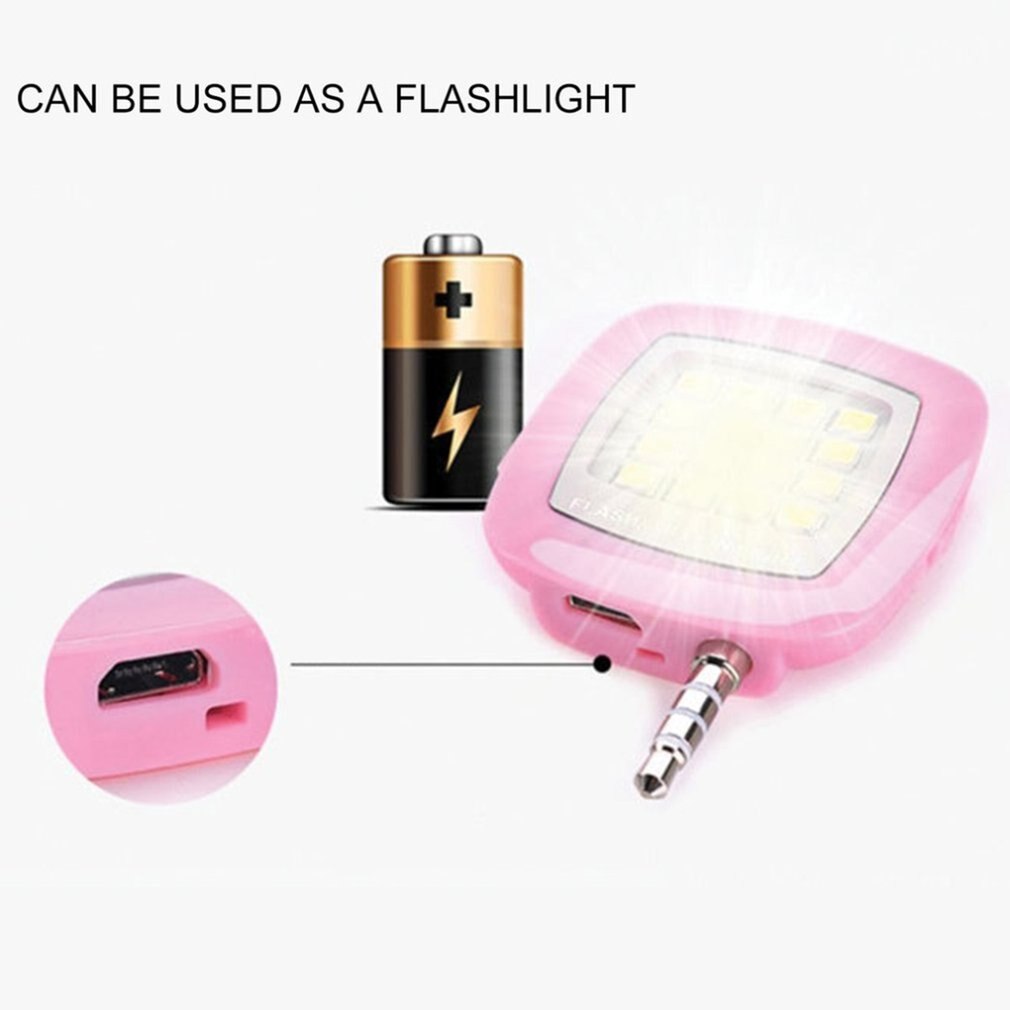 16pcs LED Mini Flash Vulling Licht Voor Mobiele Telefoon Selfie Helderheid Fotografie Lamp 3.5mm Heldere LED Video Licht lamp