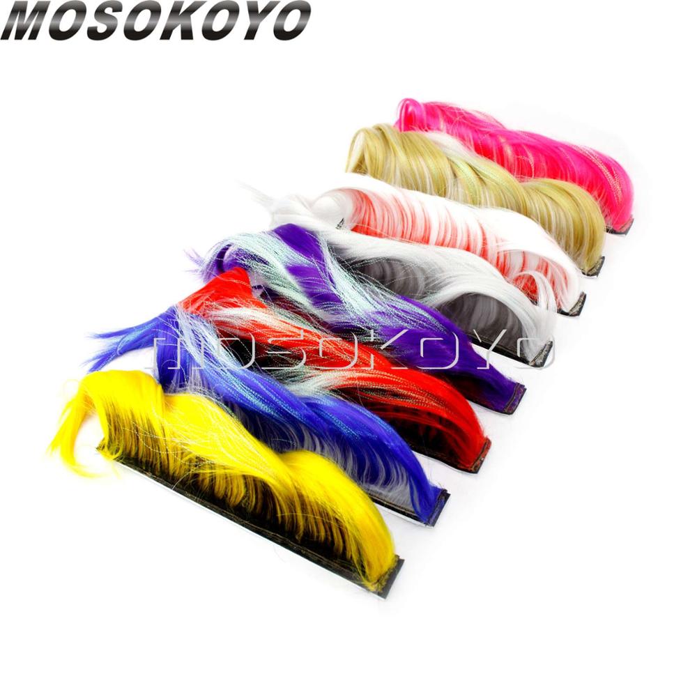 Motorcycle Punk Biker Helmet Mohawk Attached Long Hair Feather Casco Mohawks Sticker Outdoor
