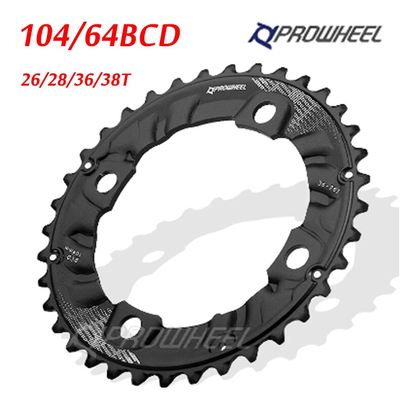 Prowheel Mtb 64/104BCD Dubbel Kettingblad 2*10/11 Speed Fietsketting Ring 26T 28T 36T 38T Mountainbike Kettingwiel Mtb Crankstel