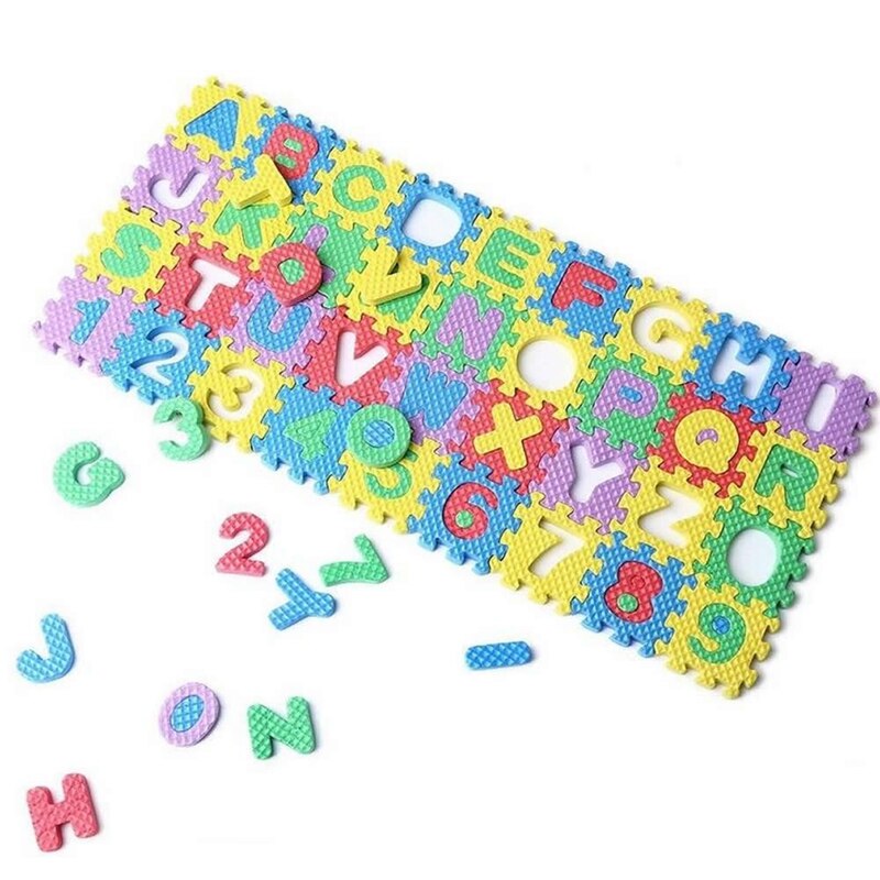 36Pcs Kleurrijke Mini Puzzel Kid Educatief Speelgoed Alfabet A-Z Letters Cijfer Foam Mat