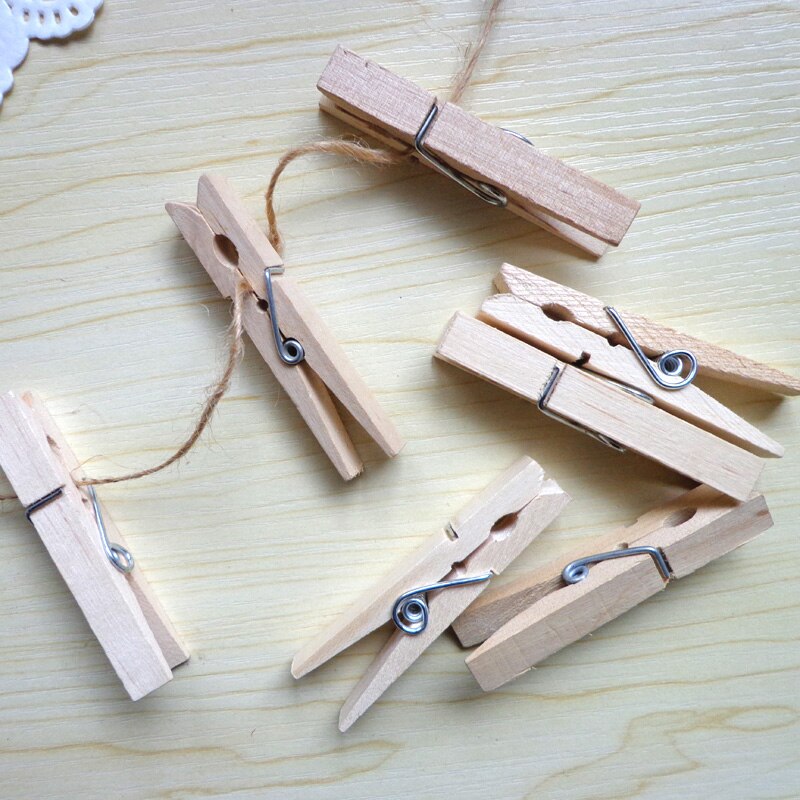12pcs Natural Wood Clips Photo Clips Clothespin Decoration Clips Wooden Pegs Marking Clips 7.2x1cm