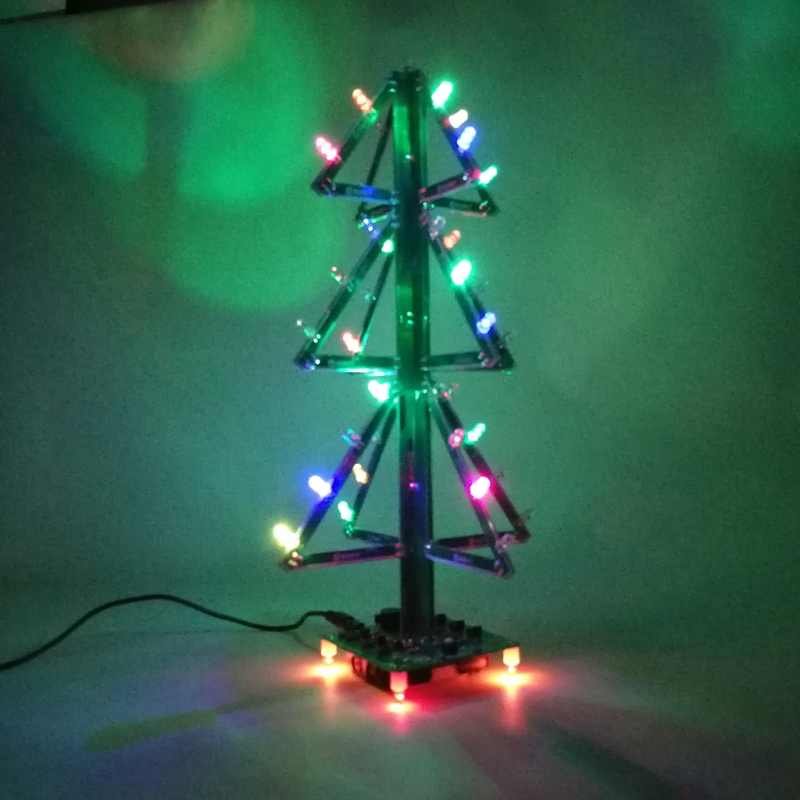 Diy Muziek Kerstboom Solderen Kit Knipperende Led 3D Xmas Tree Elektronische Training Practice Project Montage Set