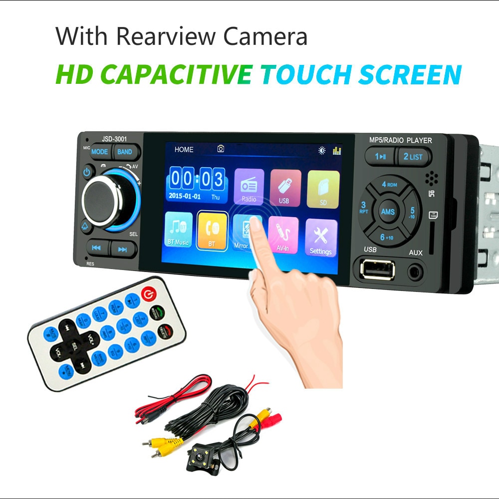 4.1" Car Radio Mirror Link Android 9 Autoradio Multimedia Player 7'' HD Touch Screen Bluetooth USB FM Camera AUX 3001 Radio 1Din