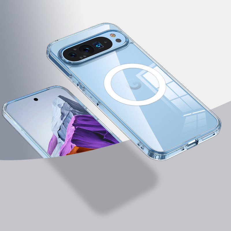 Airbags a prueba de golpes, funda de carga inalámbrica magnética para Google Pixel 9 Pro XL 8 7 Pro 8a 7a, funda protectora resistente: Para Pixel 8a / Gris