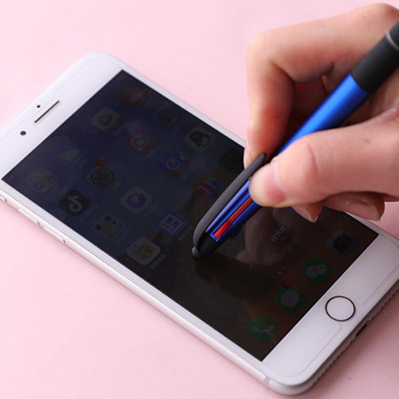 5/3/1 Pcs 0.5mm Three-color Ball-point Pen Touch Screen Paint Process Rubber Sheath Writing Smooth Signature Pen: 1pcs random color