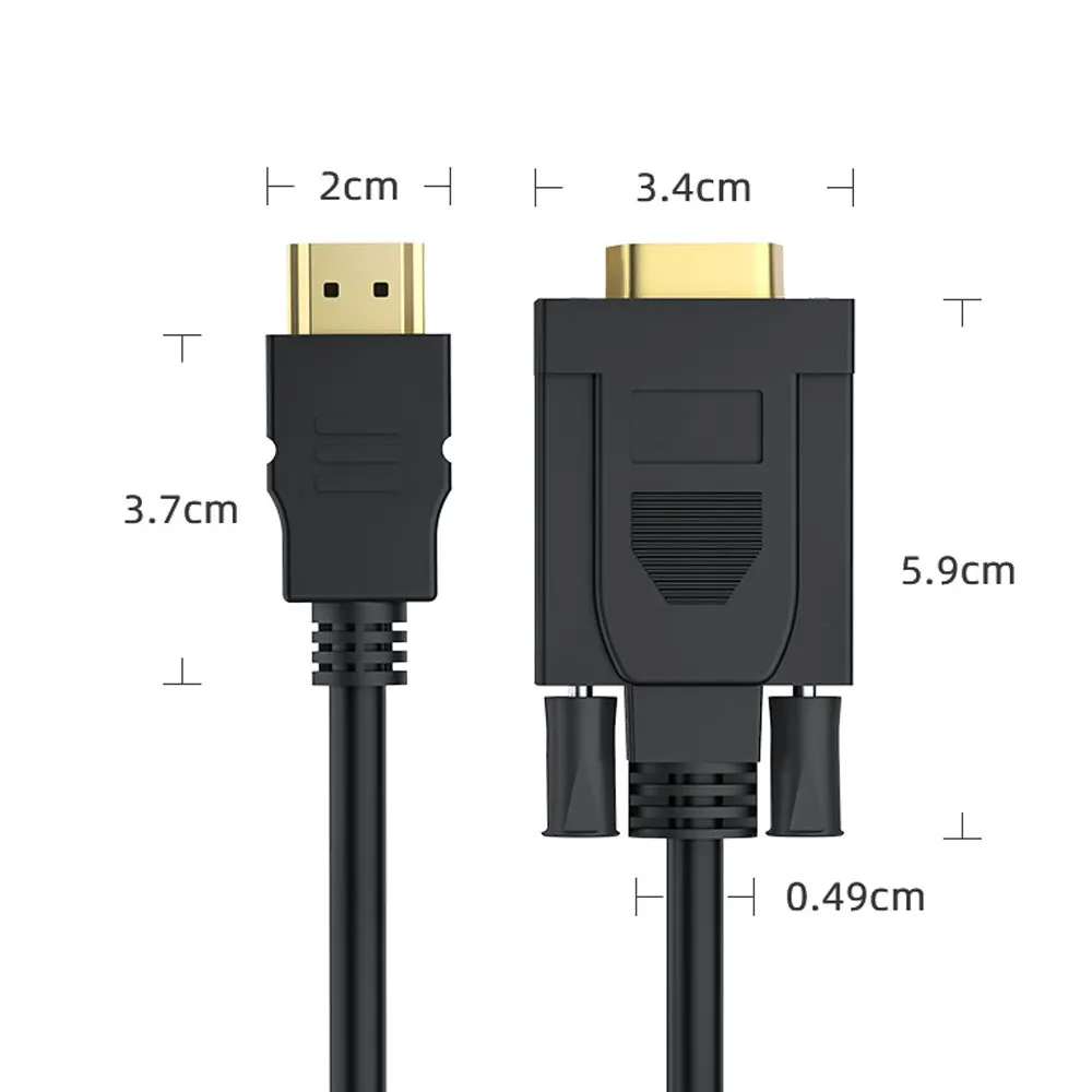 1080P HDMI-compatibel naar VGA Adapter Connecto Lijn Converter Kabel 1.8M FHD Voor Desktop Laptop PC TV monitor Projector