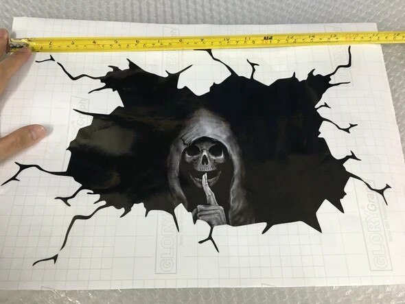 Happy Halloween Silent Skull Sticker Window Home Decoration Decal Decor Decals wallpaper Hand carved kitchen stickers QE