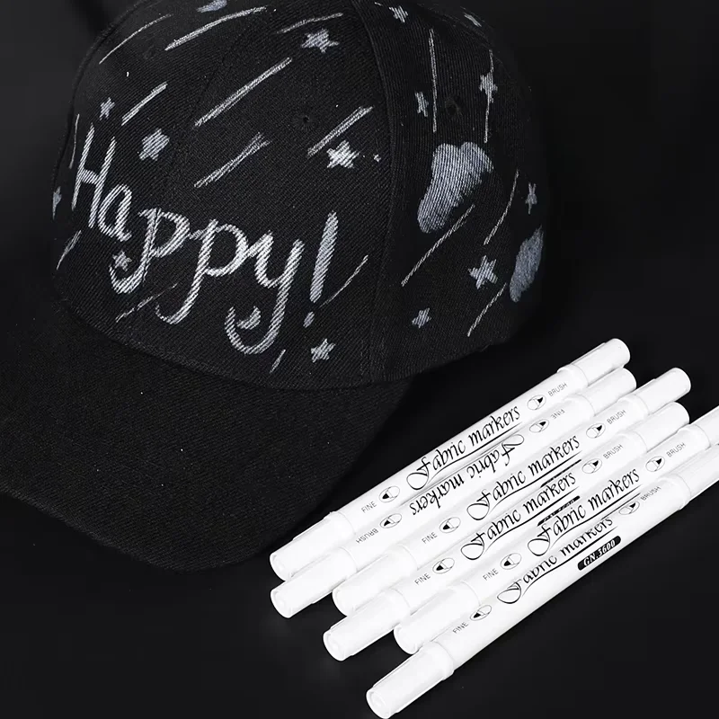 Witte waterdichte permanente stof textiel markeerstift set voor T-shirt schoenen kleding hout steen DIY kunst graffiti tekening schilderen